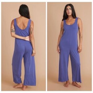 Marine Layer Luxe Rib Jumpsuit XS orient blue